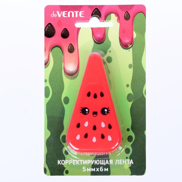 Корректирующая лента 5 мм х 6 м, deVENTE Watermelon, регулировка натяжения ленты, фронтальный аппликатор, в картонном блистере
Корректирующая лента 5 мм х 6 м, deVENTE Watermelon, регулировка натяжения ленты, фронтальный аппликатор, в картонном блистере