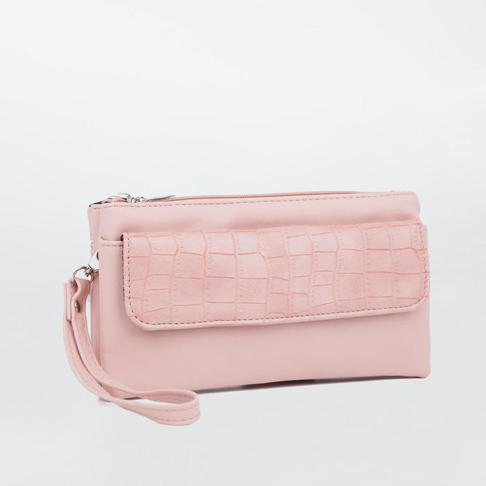 Клатч, 2 отдела на молнии, 2 наружных кармана, длинный ремень, цвет розовый
Клатч, 2 отдела на молнии, 2 наружных кармана, длинный ремень, цвет розовый