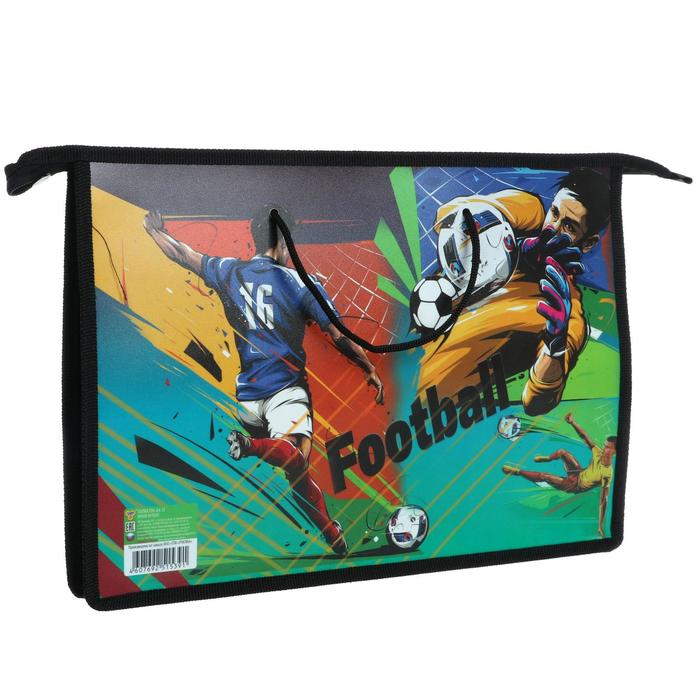 Папка с ручками пластиковая, А4, 335x235x55 мм, «Яркий футбол», ручки-шнурок
Папка с ручками пластиковая, А4, 335x235x55 мм, «Яркий футбол», ручки-шнурок