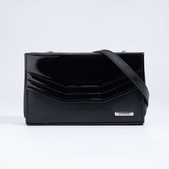 Сумка-мессенджер на клапане, наружный карман, цвет чёрный 
Сумка-мессенджер на клапане, наружный карман, цвет чёрный