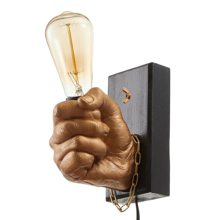 Бра "Правая рука кулак" E27 60Вт золото 18х18х10 см 
Бра "Правая рука кулак" E27 60Вт золото 18х18х10 см