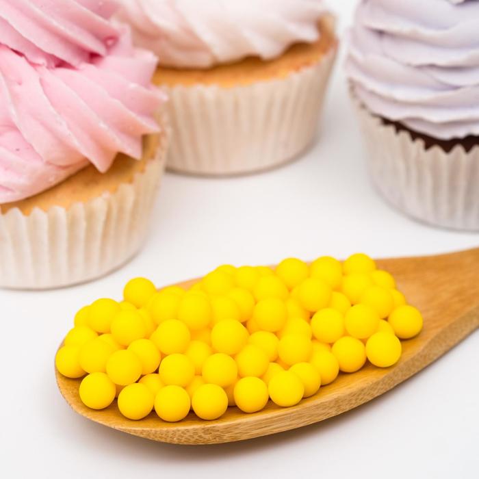 Кондитерская посыпка шарики 8 мм, жёлтые перламутровые, 50 г
Кондитерская посыпка шарики 8 мм, жёлтые перламутровые, 50 г