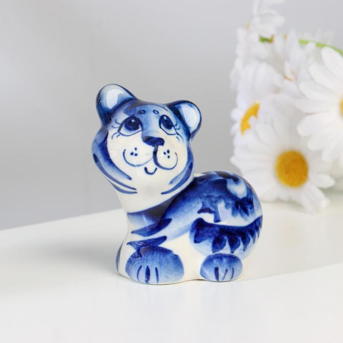 Сувенир "Тигр Фёдор", гжель, 7х6,5 см 
Сувенир "Тигр Фёдор", гжель, 7х6,5 см