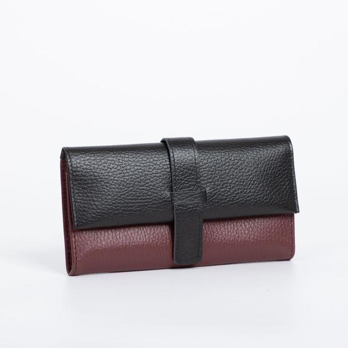 Кошелёк на кнопке, цвет бордовый/чёрный
Кошелёк на кнопке, цвет бордовый/чёрный