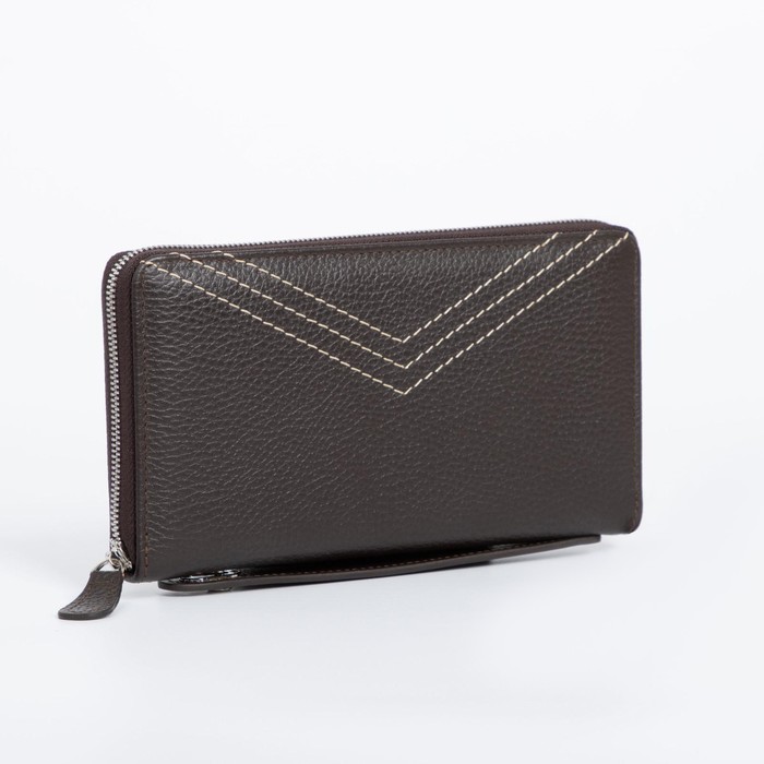 Портмоне на молнии, с ручкой, для купюр, для карт, для монет, цвет коричневый
Портмоне на молнии, с ручкой, для купюр, для карт, для монет, цвет коричневый