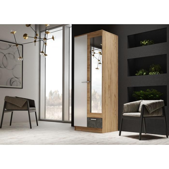 Шкаф АДЕЛЬ 800х470х2100 Дуб Вотан/Белый глянец
Шкаф АДЕЛЬ 800х470х2100 Дуб Вотан/Белый глянец