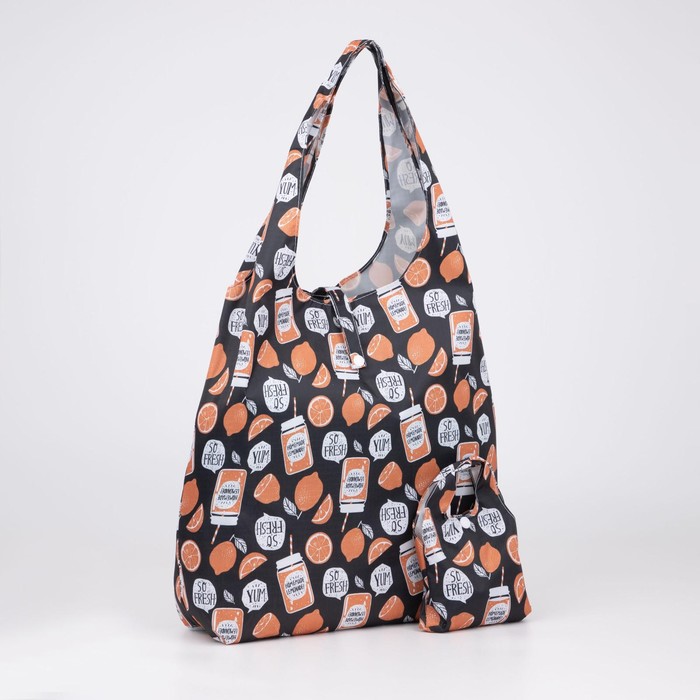 Сумка складная на кнопке, цвет чёрный/оранжевый
Сумка складная на кнопке, цвет чёрный/оранжевый