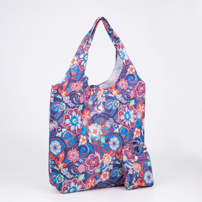 Сумка складная на кнопке, цвет синий 
Сумка складная на кнопке, цвет синий