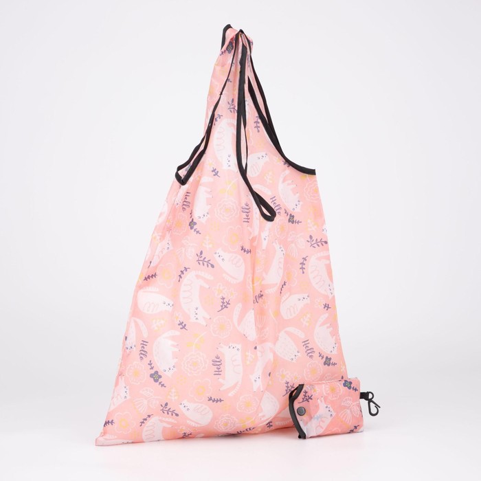 Сумка складная без молнии, с карабином, цвет розовый
Сумка складная без молнии, с карабином, цвет розовый