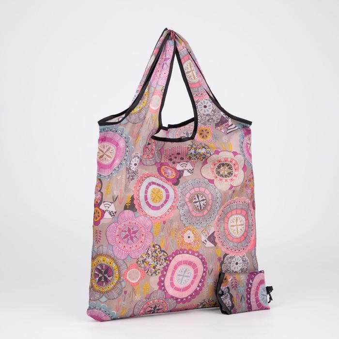 Сумка складная без молнии, с карабином, цвет сиреневый 
Сумка складная без молнии, с карабином, цвет сиреневый