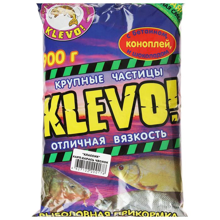 фото Прикормка «klevo-классик» карп-карась, цвет зелёный, чеснок klevo!