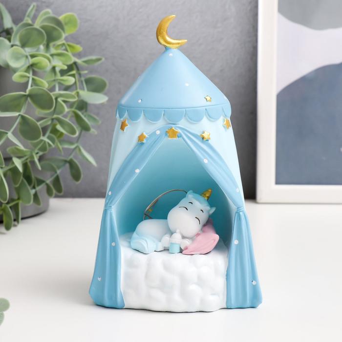 Сувенир полистоун свет "Спящий единорог в шатре" голубой 16х9,5х9,5 см
Сувенир полистоун свет "Спящий единорог в шатре" голубой 16х9,5х9,5 см