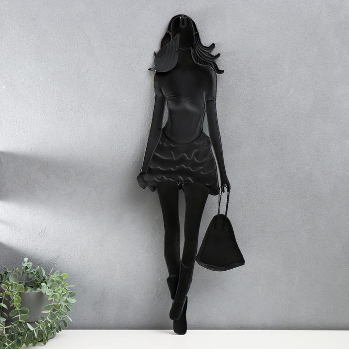 фото Сувенир полистоун настенный декор "девушка в маленьком чёрном платье" 79,5х2,5х27 см