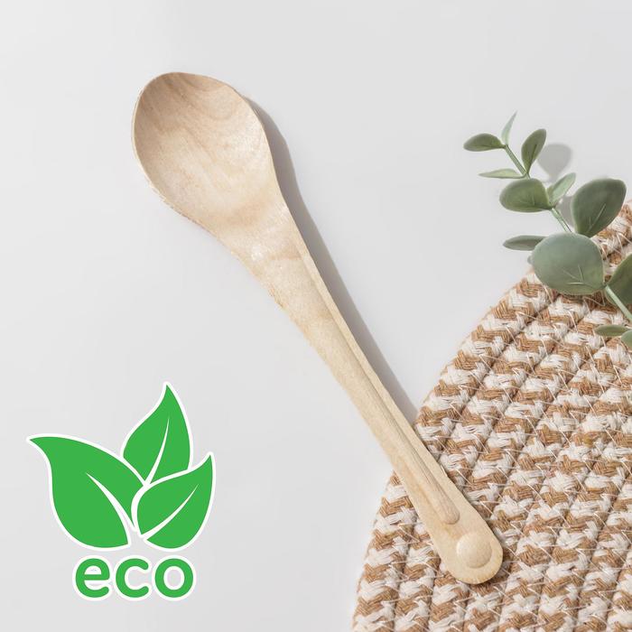 фото Ложка деревянная одноразовая, 18 см, эко, берёза