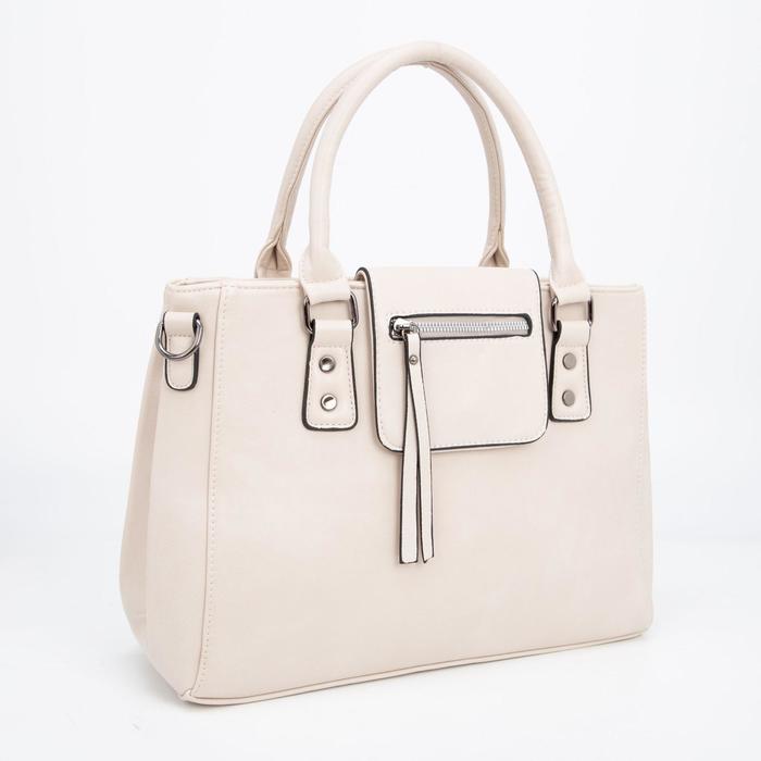 Тоут, отдел на молнии, наружный карман, длинный ремень, цвет бежевый
Тоут, отдел на молнии, наружный карман, длинный ремень, цвет бежевый