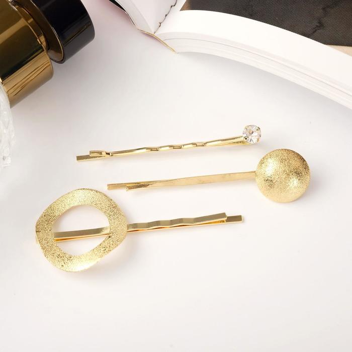 Невидимка для волос "Либерти" (набор 3 шт) 5 см и 5,5 см, круг и шар, золото
Невидимка для волос "Либерти" (набор 3 шт) 5 см и 5,5 см, круг и шар, золото