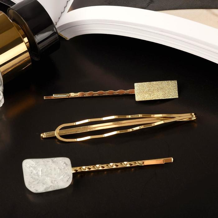 Невидимка для волос "Либерти" (набор 3 шт) 6 см и 7 см, текстура геометрия, золотисто-белый
Невидимка для волос "Либерти" (набор 3 шт) 6 см и 7 см, текстура геометрия, золотисто-белый