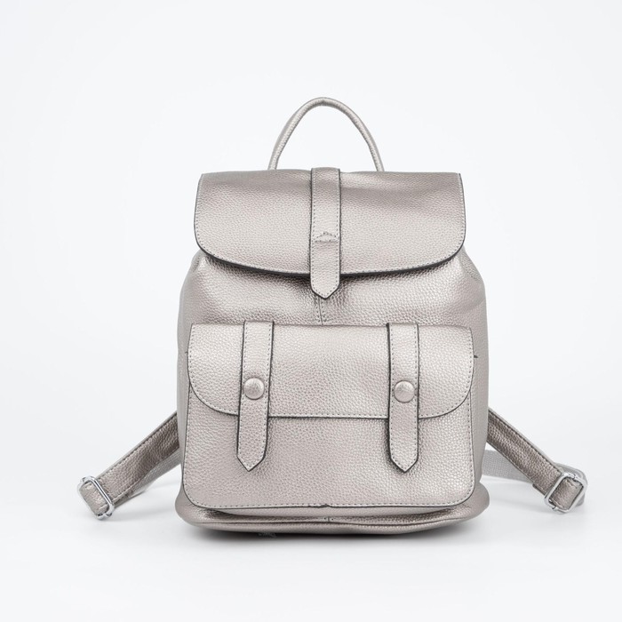 Рюкзак, отдел на молнии, 2 наружных кармана, цвет серебристый
Рюкзак, отдел на молнии, 2 наружных кармана, цвет серебристый