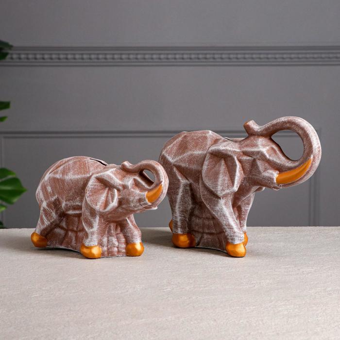 Набор копилок "Пара слонов", камень, коричневый
Набор копилок "Пара слонов", камень, коричневый