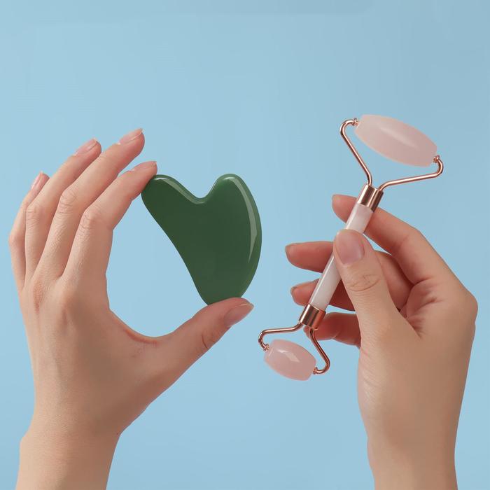 Набор массажёров для лица и зоны декольте, 2 предмета, нефрит/розовый кварц
Набор массажёров для лица и зоны декольте, 2 предмета, нефрит/розовый кварц