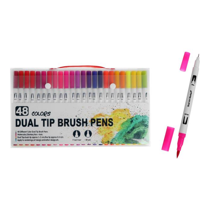 Набор профессиональных маркеров, 48 штук/48 цветов, двусторонний 
Набор профессиональных маркеров, 48 штук/48 цветов, двусторонний