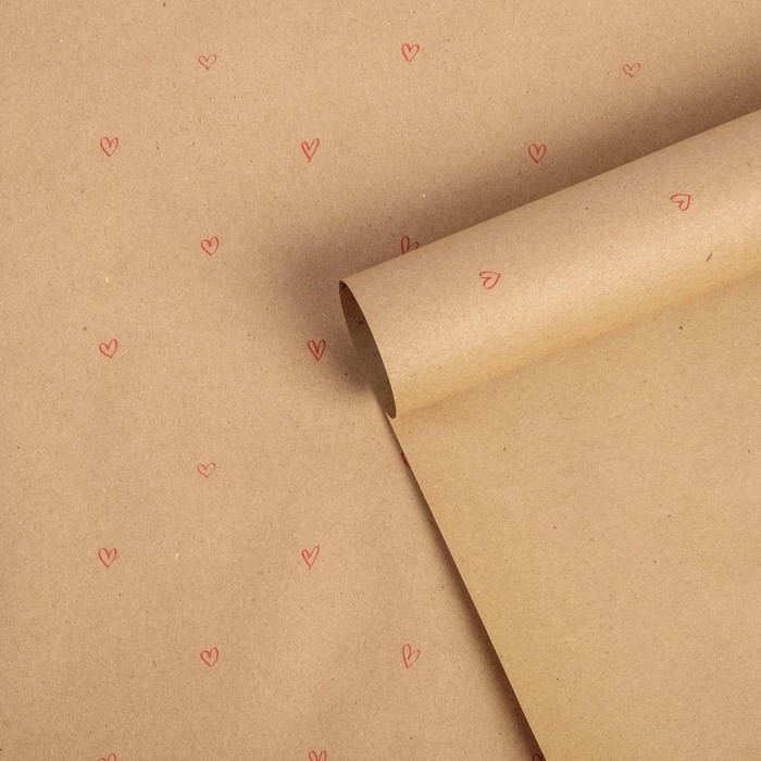 Бумага упаковочная крафтовая «Сердечки», 50 × 70 см 
Бумага упаковочная крафтовая «Сердечки», 50 × 70 см