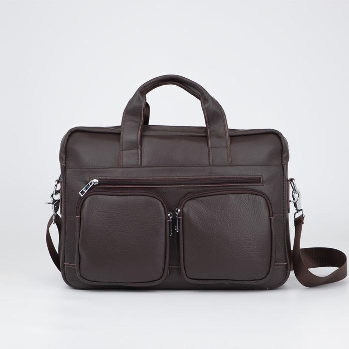 Сумка деловая на молнии, 4 наружных кармана, длинная стропа, цвет коричневый
Сумка деловая на молнии, 4 наружных кармана, длинная стропа, цвет коричневый