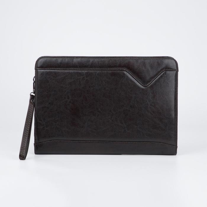 Папка деловая, 2 отдела на молниях, наружный карман, ручка, цвет коричневый
Папка деловая, 2 отдела на молниях, наружный карман, ручка, цвет коричневый