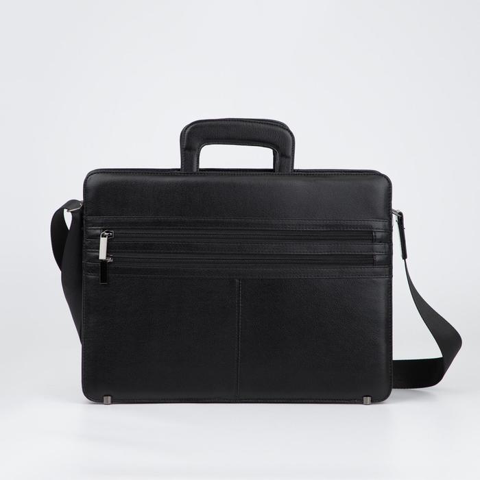 Портфель-папка, 5 отделов на молнии, 3 наружных кармана, длинная стропа, цвет чёрный
Портфель-папка, 5 отделов на молнии, 3 наружных кармана, длинная стропа, цвет чёрный