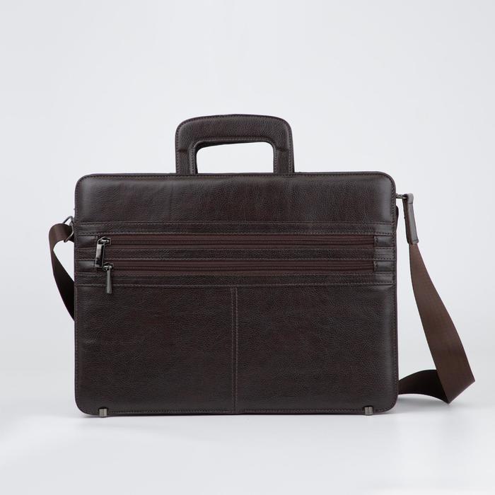 Портфель-папка, 5 отделов на молнии, 3 наружных кармана, длинная стропа, цвет коричневый
Портфель-папка, 5 отделов на молнии, 3 наружных кармана, длинная стропа, цвет коричневый