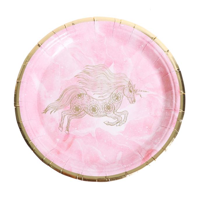 Тарелка бумажная «Единорожка», набор 6 шт., цвета МИКС 
Тарелка бумажная «Единорожка», набор 6 шт., цвета МИКС