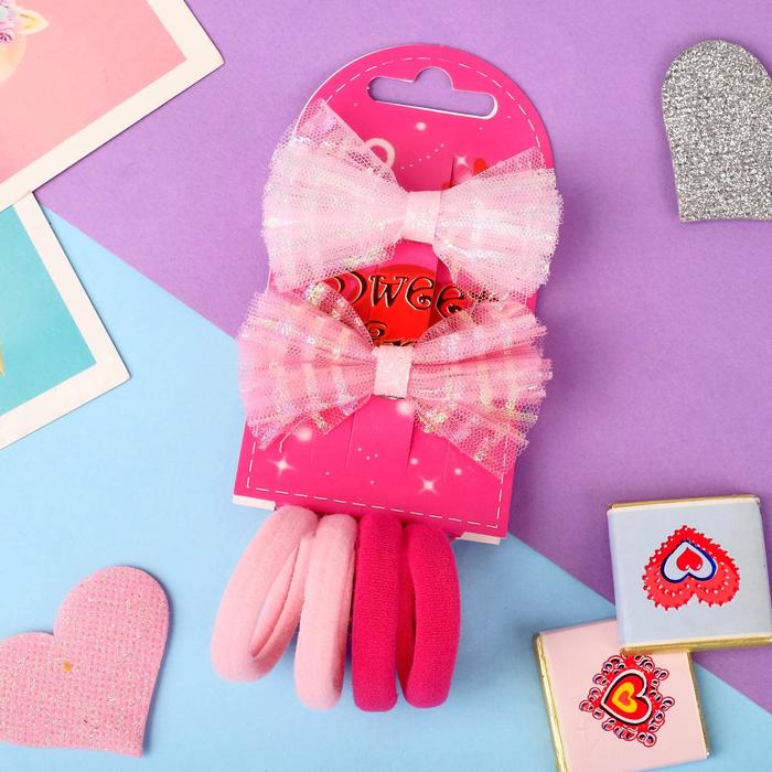 Набор для волос "Сабрина" (4 резинки, 2 зажима) бантики сверкание, розовый
Набор для волос "Сабрина" (4 резинки, 2 зажима) бантики сверкание, розовый