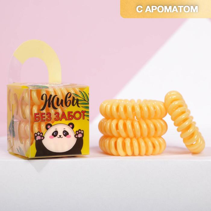фото Набор резинок-пружинок для волос с ароматом банана «панда», 4 шт. art beauty