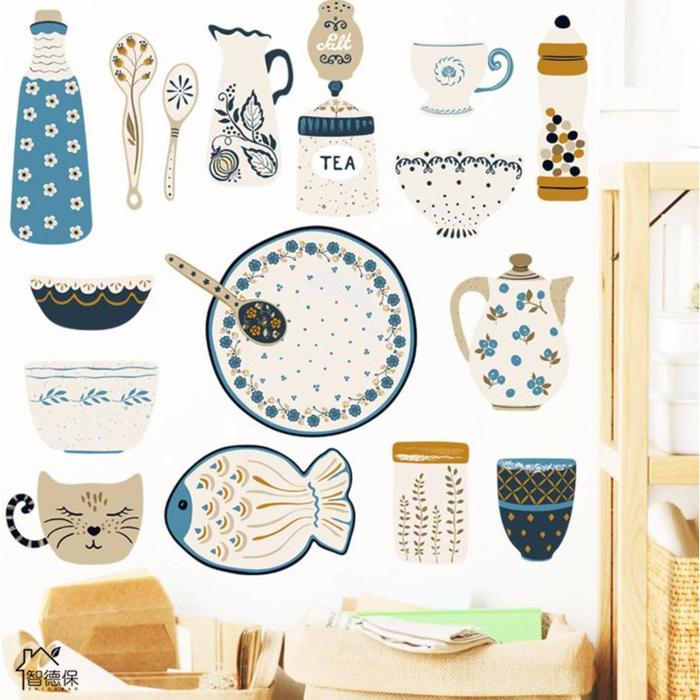Наклейка пластик интерьерная цветная "Посуда в синих оттенках" 35х50 см
Наклейка пластик интерьерная цветная "Посуда в синих оттенках" 35х50 см