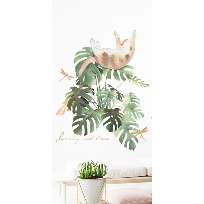 Наклейка пластик интерьерная цветная "Кот и монстера" 45х60 см
Наклейка пластик интерьерная цветная "Кот и монстера" 45х60 см