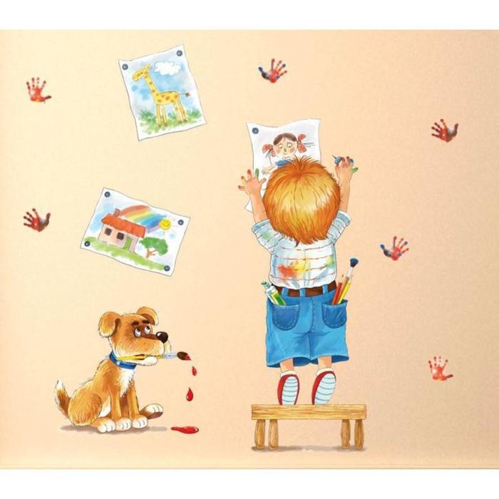 Наклейка пластик интерьерная цветная "Малыш с собакой - рисование" 50х70 см
Наклейка пластик интерьерная цветная "Малыш с собакой - рисование" 50х70 см
