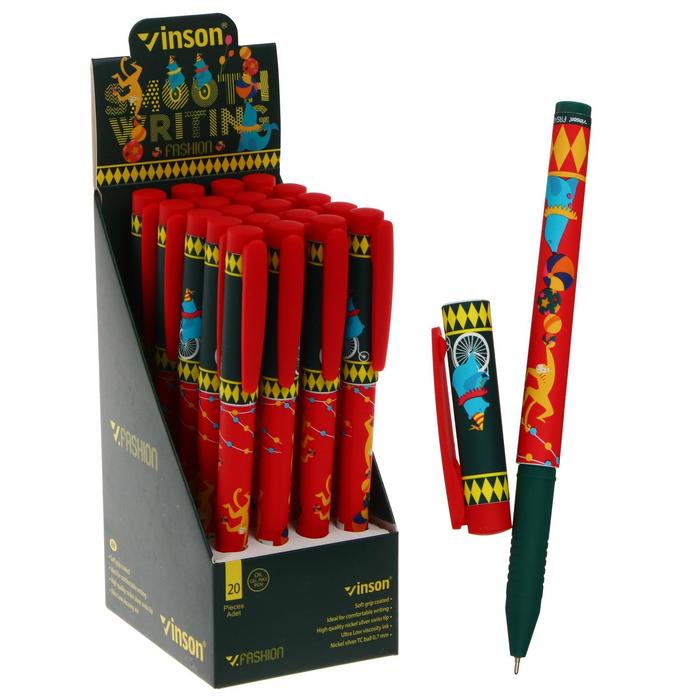 Ручка шариковая Vinson 0.7 мм, стержень масляный синий, корпус софттач с рисунком (штрихкод на штуке)
Ручка шариковая Vinson 0.7 мм, стержень масляный синий, корпус софттач с рисунком (штрихкод на штуке)