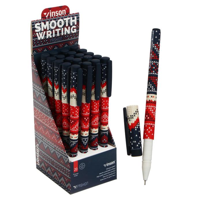 Ручка шариковая Vinson 0.7 мм, стержень масляный синий, корпус софттач с рисунком (штрихкод на штуке)
Ручка шариковая Vinson 0.7 мм, стержень масляный синий, корпус софттач с рисунком (штрихкод на штуке)