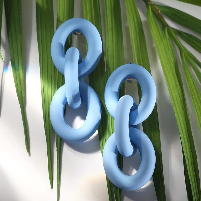 Серьги металл "Цепь" круглое звено, цвет голубой
Серьги металл "Цепь" круглое звено, цвет голубой