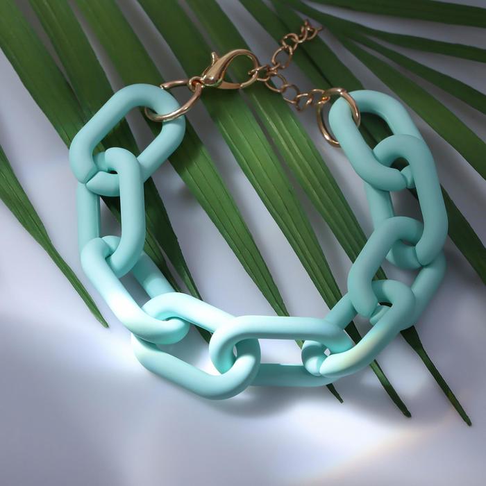 Браслет металл "Цепь" прямоугольные звенья, цвет мятный, 18 см
Браслет металл "Цепь" прямоугольные звенья, цвет мятный, 18 см