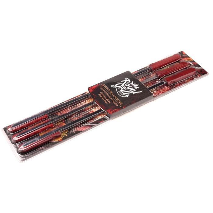 фото Набор плоских шампуров с деревянной ручкой royalgrill™ 60х1х0,15 см, 6 шт. в блистере royal grill