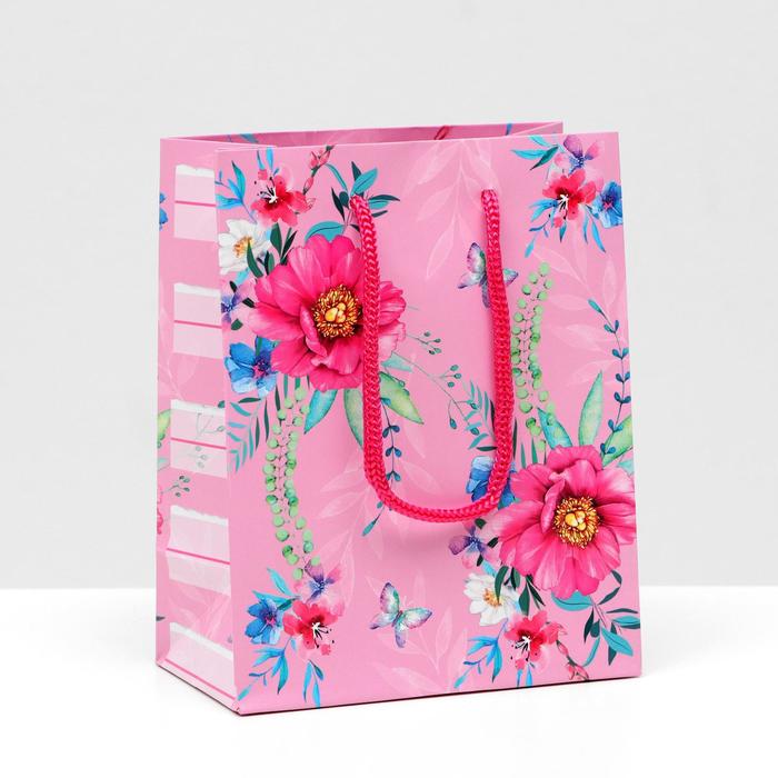 Пакет подарочный "Цветы и полоски", розовый, 11,5 х 14,5 х 6,5 см
Пакет подарочный "Цветы и полоски", розовый, 11,5 х 14,5 х 6,5 см