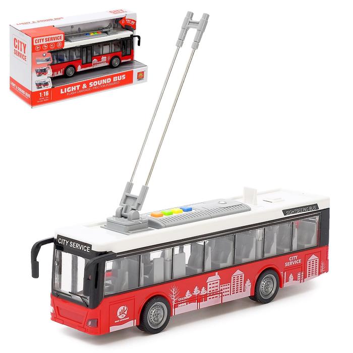 Троллейбус инерционный «Город», 1:16, свет и звук
Троллейбус инерционный «Город», 1:16, свет и звук