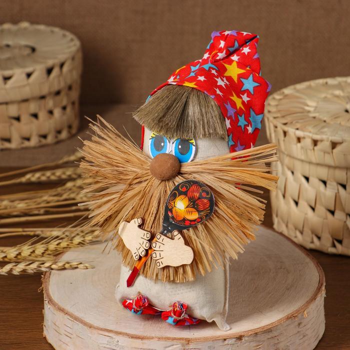 фото Оберег "желанчик в колпаке с ложкой", 20см