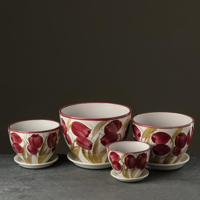 Набор горшков "Роспись венеция" тюльпаны, 4 предмета 1 / 2 / 3,8 / 5,4 л
Набор горшков "Роспись венеция" тюльпаны, 4 предмета 1 / 2 / 3,8 / 5,4 л