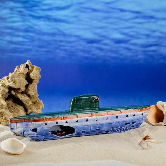 Декорация для аквариума "Подводная лодка", зелёная, 34х4х9 см
Декорация для аквариума "Подводная лодка", зелёная, 34х4х9 см