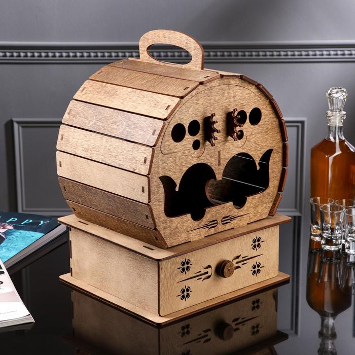 Мини-бар деревянный "Бочка", 31х27х8 см, светлый
Мини-бар деревянный "Бочка", 31х27х8 см, светлый