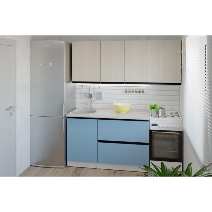 фото Кухонный гарнитур соната макси 1800х600 ясень шимо светлый,капри/белый