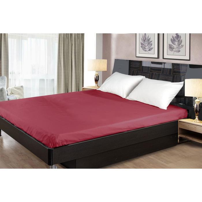 Простыня, размер резинке 160х200 см, цвет бордовый 
Простыня, размер резинке 160х200 см, цвет бордовый