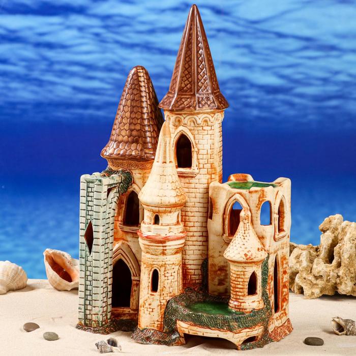 фото Декорация для аквариума "подводный замок", 41 см керамика ручной работы